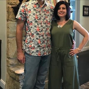 Old Navy olive jumpsuit.